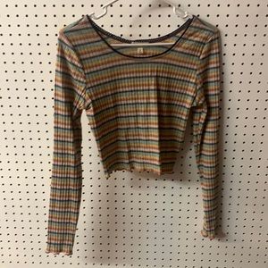 Colorful striped earthbound size medium top